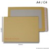 Board Backed Envelopes - A4 / C4 - 324mm x 229mm - Printed - Brown - Pack of 25