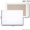 Board Backed Envelopes - A4 / C4 - 324mm x 229mm - PLAIN - WHITE - Pack of 25