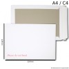 Board Backed Envelopes - A4 / C4 - 324mm x 229mm - Printed - WHITE - Pack of 25