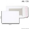 Board Backed Envelopes - A6 / C6 - 162mm x 114mm - PLAIN - WHITE - Pack of 25