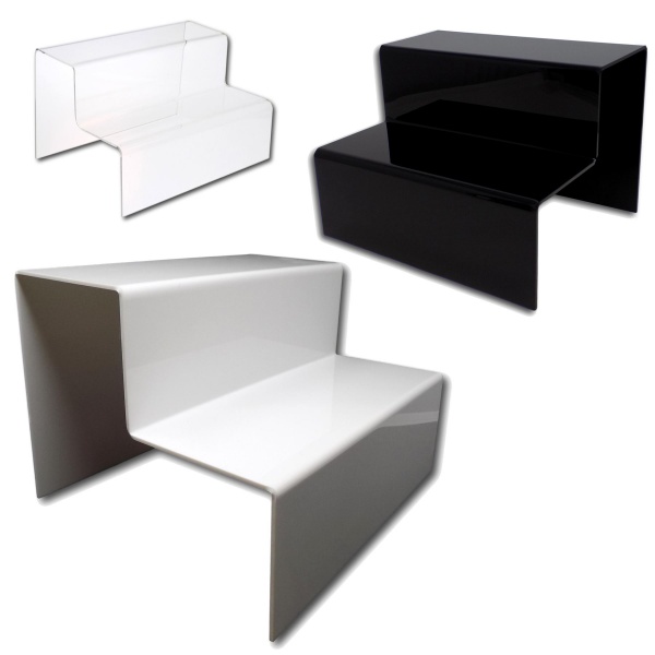 EPOSGEAR® 5 Large 3 Step Tier Acrylic Product Retail Display Counter Riser Plinth Stand Display Products on Four Levels 