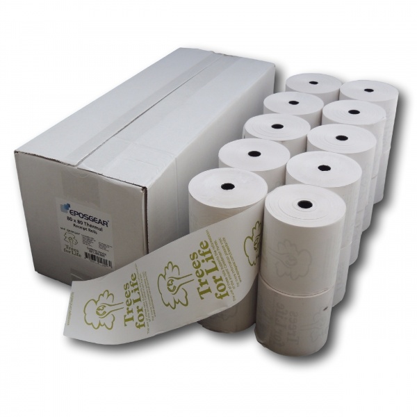Thermal Rolls - 80 x 80 - Printed - Trees For Life - Box of 20