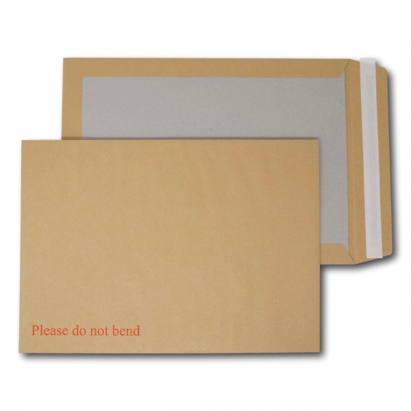 Board Backed Envelopes - A4 / C4 PIP - 352mm x 249mm - Printed - Brown - Pack of 25