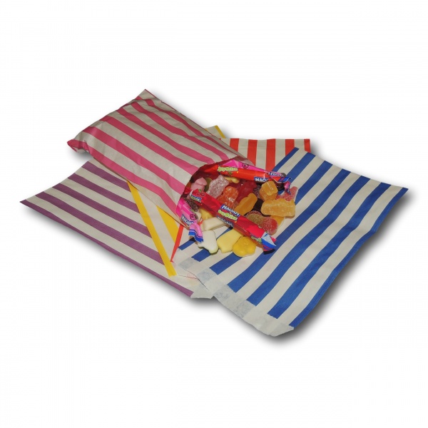 Paper Bags - 7'' x 9'' - Candy Stripe (Pack of 1,000)