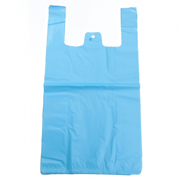 Recycled Carrier Bags - Blue - Large 2 Star - 11'' x 17'' x 21'' - 18mu (Pack of 100)