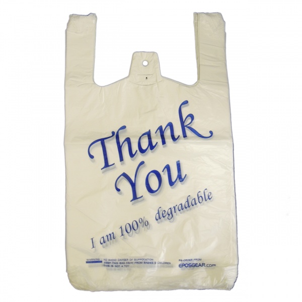 Thank You Carrier Bags - Blue (Pack of 100)