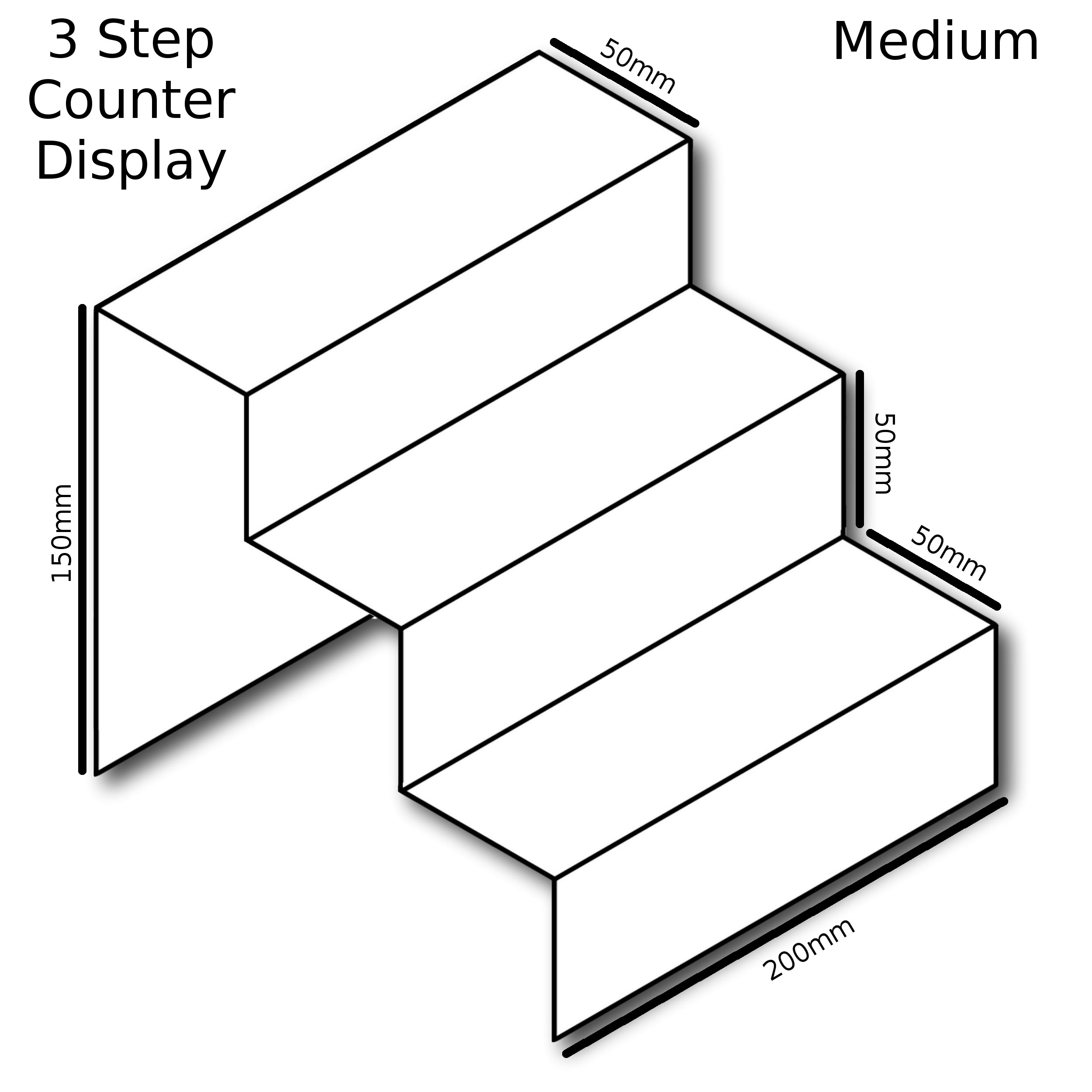 3 Step Display Stands - Clear / Black / White - eposgear.com