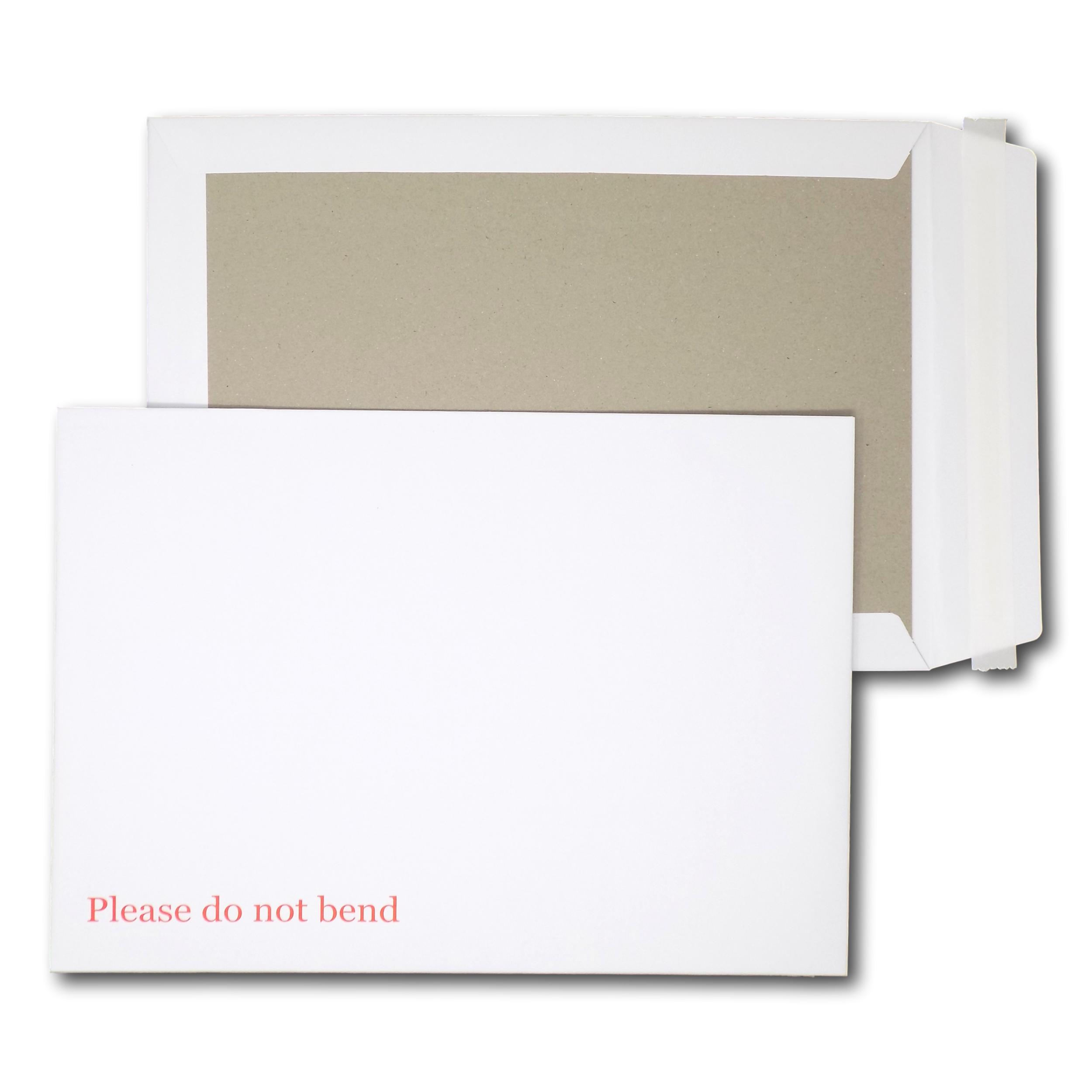 Board Backed Envelopes - A4 / C4 - 324mm x 229mm - Printed - WHITE - Pack of 25