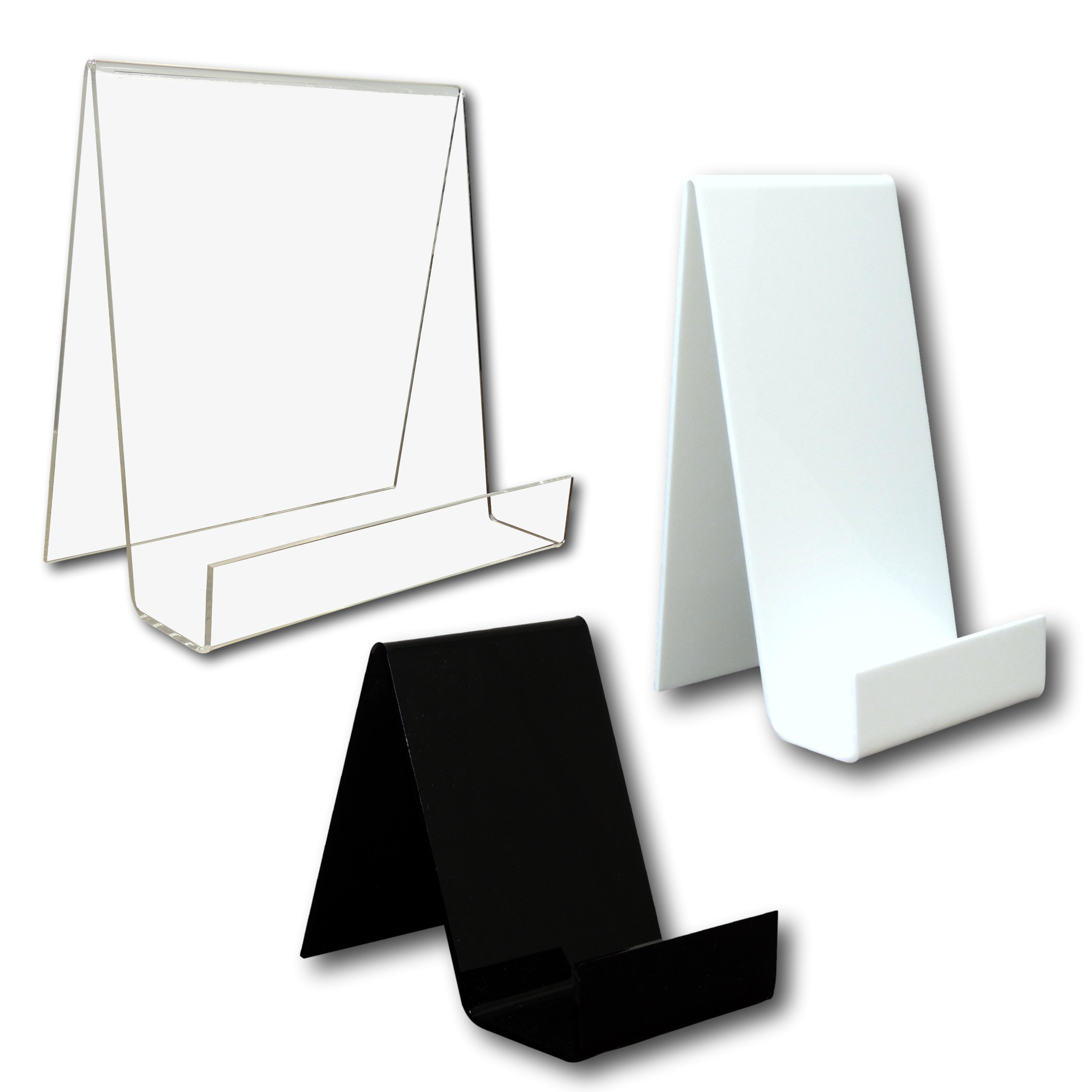 Book Display Stands - Clear / Black / White