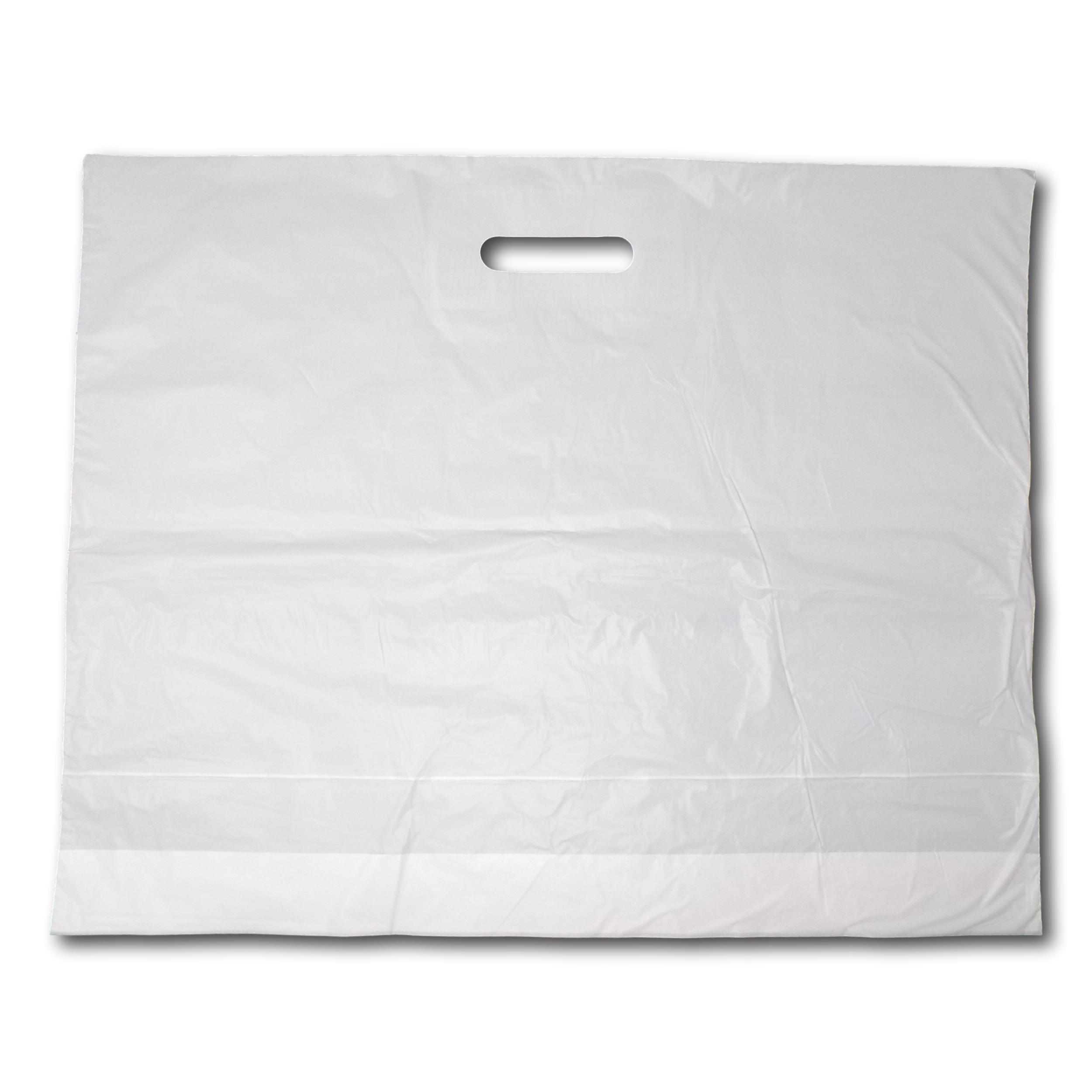 Patch Handle Carrier Bags - XL - 22'' x 18'' x 3'' - White (Pack of 100)